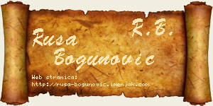 Rusa Bogunović vizit kartica